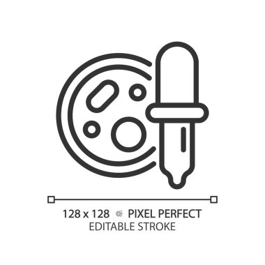 2B piksel mükemmel düzenlenebilir siyah bakteri damla simgesi, izole vektör, basit ince çizgi gösterimi bakteri temsil.