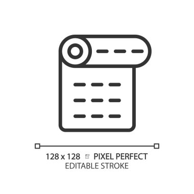 2B piksel mükemmel siyah yürüyüş mat simgesi, izole vektör, düzenlenebilir yürüyüş vites ince çizgi illüstrasyon.