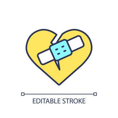 Düzenlenebilir ADHD simgesi davranış terapisini temsil ediyor, izole edilmiş vektör, ince çizgi çizimi.