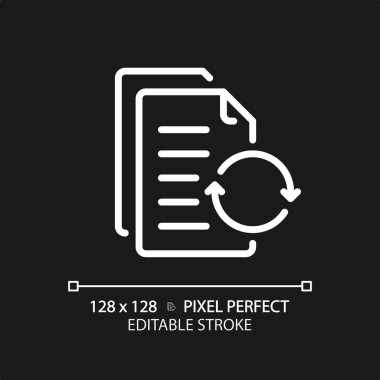 2B piksel mükemmel düzenlenebilir beyaz belge simgesi, izole vektör, ince çizgi illüstrasyonu.