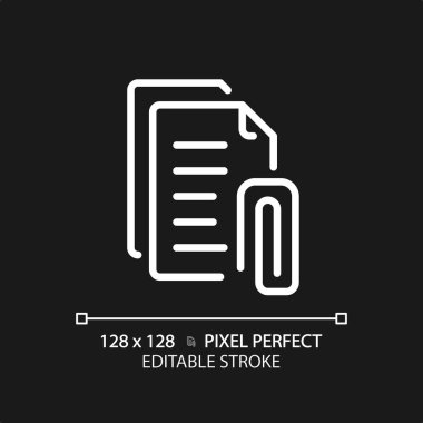 2B piksel mükemmel düzenlenebilir beyaz eklenti simgesi, izole edilmiş vektör, ince çizgi belgesi illüstrasyonu.