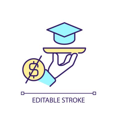 MOOC 'u temsil eden 2B düzenlenebilir açık simge, izole edilmiş vektör, çok renkli ince çizgi illüstrasyonu.