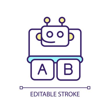 MOOC 'u temsil eden 2B düzenlenebilir xMOOC simgesi, izole edilmiş vektör, çok renkli ince çizgi çizimi.