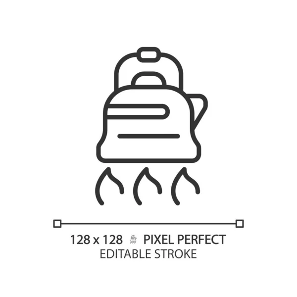 Pixel Perfect Black Kettle Icon Isolated Vector Editable Hiking Gear — Stock Vector