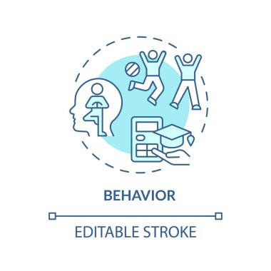 2B düzenlenebilir davranış mavi çizgi simgesi konsepti, izole vektör, atletik bursu temsil eden illüstrasyon.