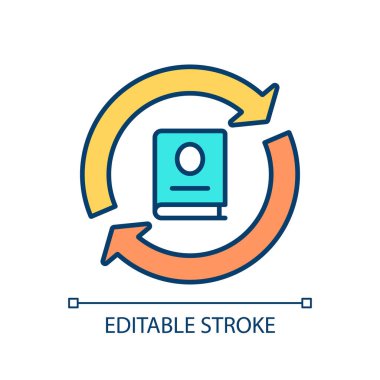 C2C 'yi temsil eden 2B düzenlenebilir kitap simgesi, izole edilmiş vektör, çok renkli ince çizgi illüstrasyonu.