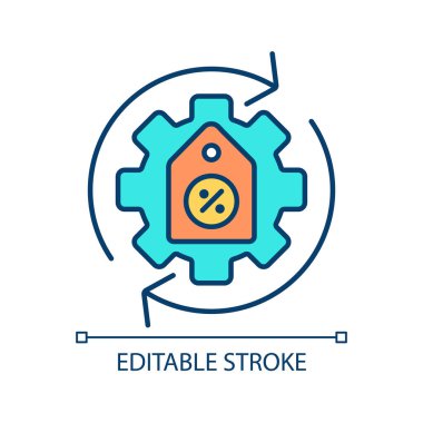 C2C 'yi temsil eden 2B düzenlenebilir elektronik simge, izole edilmiş vektör, çok renkli ince çizgi illüstrasyonu.