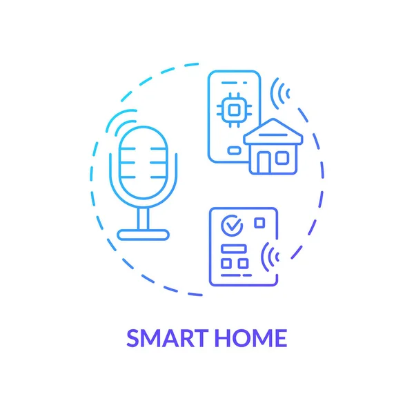 Концепция Smart Home Изолированный Вектор Голубая Иллюстрация Представляющая Голосового Помощника — стоковый вектор