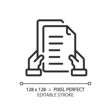 2B piksel mükemmel düzenlenebilir siyah öneri harfi basit simge, izole vektör, ince çizgi belgesi illüstrasyonu.