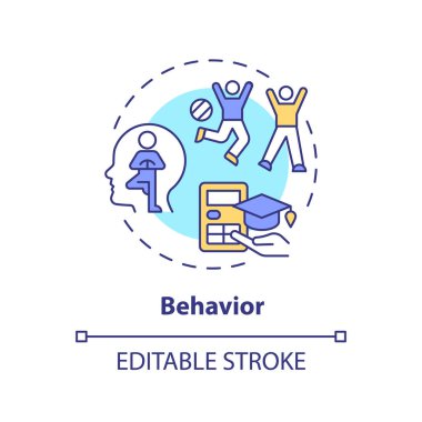 2B düzenlenebilir davranış ince çizgi ikonu konsepti, izole vektör, atletik bursu temsil eden çok renkli illüstrasyon.