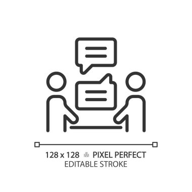 2B piksel mükemmel düzenlenebilir siyah iletişim simgesi, izole vektör, ince çizgi çizimi yumuşak becerileri temsil ediyor.