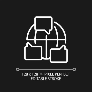 2B piksel mükemmel düzenlenebilir beyaz işbirliği simgesi, izole edilmiş vektör, yumuşak becerileri temsil eden ince çizgi illüstrasyonu.