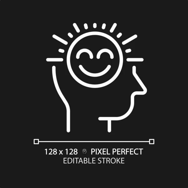 Icono Pensamiento Positivo Blanco Editable Perfecto Del Pixel Vector Aislado — Vector de stock