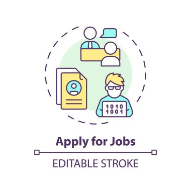 2B düzenlenebilir çoklu renk iş simgesi, basit izole vektör, AI mühendisliği ince çizgi illüstrasyonu için başvuru.