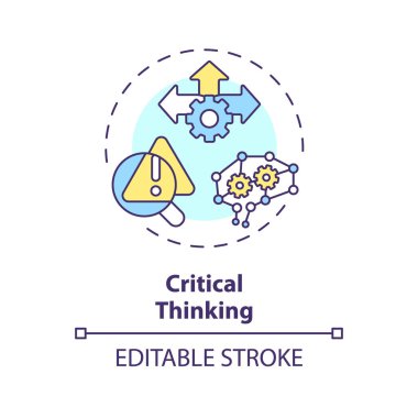 2B düzenlenebilir çok renkli düşünme simgesi, basit izole edilmiş vektör, yapay zeka mühendisliği ince çizgi illüstrasyonu.