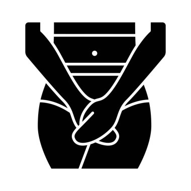 2B piksel mükemmel kabartma stili medikal kadın iç giyim ikonu, izole vektör, tıbbi bakım ekipmanlarını temsil eden siluet çizimi.