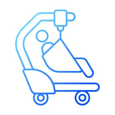 2B piksel mükemmel gradyan hasta askısı ikonu, izole vektör, tıbbi bakım ekipmanlarını temsil eden ince çizgi illüstrasyonu.