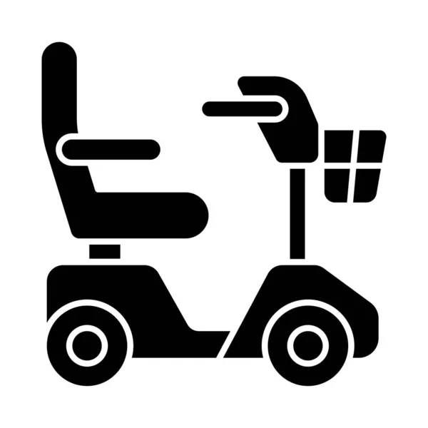 Pixel Perfect Glyph Style Mobility Scooter Icon Isolated Vector Silhouette — Stock Vector