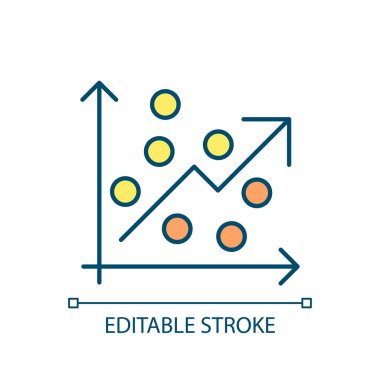 2B düzenlenebilir hata öngörü simgesi öngörücü bakım, izole vektör, çok renkli ince çizgi resimleme.
