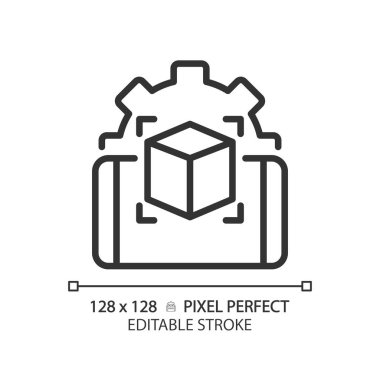 2B piksel mükemmel düzenlenebilir siyah yenilikçi mobil uygulama simgesi, izole edilmiş basit vektör, ince çizgi illüstrasyonu VR, AR ve MR 'ı temsil ediyor.