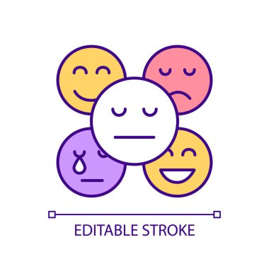 Eş-bağımlı ilişkiyi, izole edilmiş vektörü, çok renkli ince çizgi illüstrasyonunu temsil eden 2B düzenlenebilir empati simgesi eksikliği.