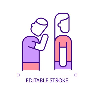 Eş-bağımlı ilişkiyi, izole edilmiş vektörü, çok renkli ince çizgi illüstrasyonunu temsil eden 2B düzenlenebilir empati simgesi eksikliği.