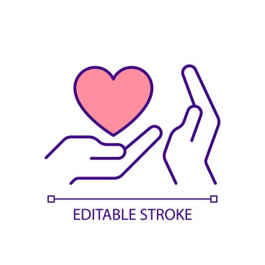 Bağımlı ilişkiyi, izole edilmiş vektörü, ince doğrusal illüstrasyonu temsil eden 2B düzenlenebilir aşırı bakım simgesi.