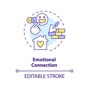 2B düzenlenebilir çok renkli duygusal bağlantı simgesi, basit izole vektör, inşaat maliyeti ince çizgi illüstrasyonu.
