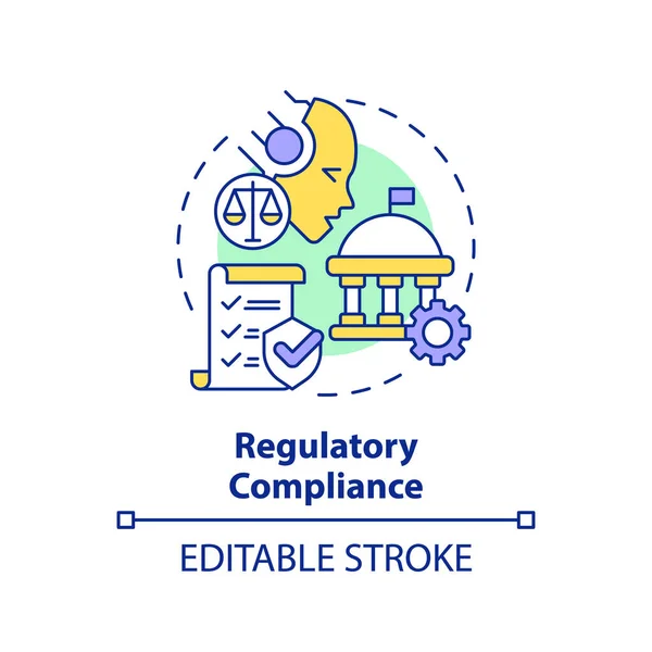 stock vector 2D editable multicolor regulatory compliance icon, simple isolated vector, cyber law thin line illustration.