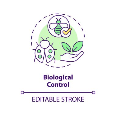 2B düzenlenebilir biyolojik kontrol simgesi, basit izole vektör, entegre haşere yönetimi ince çizgi illüstrasyonu.