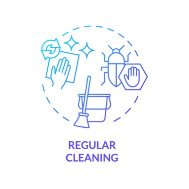 2B gradyan düzenli temizlik simgesi, izole vektör, entegre haşere yönetimi ince çizgi illüstrasyonu.