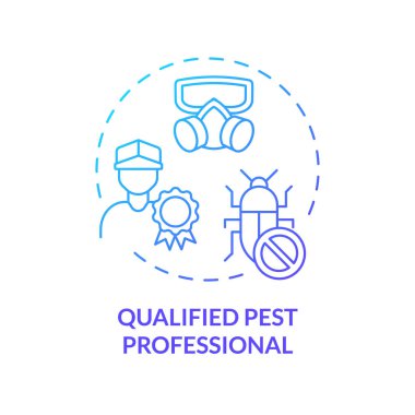 2D gradyan nitelikli veba uzmanı simgesi, izole vektör, entegre haşere yönetimi ince çizgi illüstrasyonu.