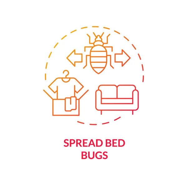 stock vector 2D gradient spread bed bugs icon, isolated vector, integrated pest management thin line illustration.