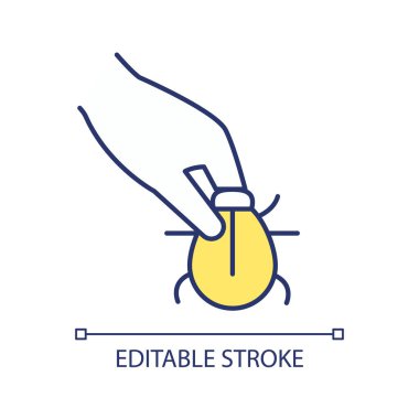 Entegre haşere yönetimini temsil eden 2D basit düzenlenebilir mekanik kontrol simgesi, izole edilmiş vektör, ince çizgi illüstrasyonu.