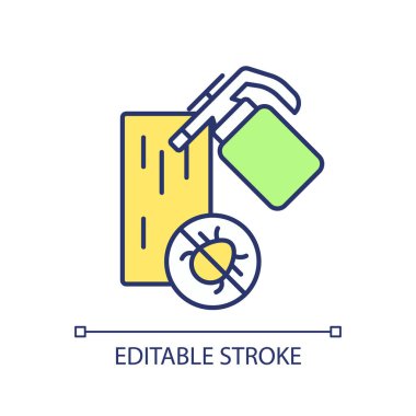 2D basit düzenlenebilir yatak böceği istilası simgesi entegre haşere yönetimi, izole vektör, ince çizgi illüstrasyonunu temsil eder.