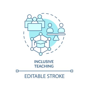 2B düzenlenebilir mavi kapsayıcı öğretim simgesi, basit monokromatik vektör, öğrenme teorileri ince çizgi çizimi.