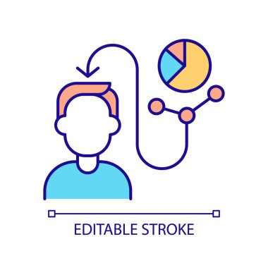 2B düzenlenebilir bilişsel simge öğrenme teorilerini temsil ediyor, izole edilmiş vektör, ince çizgi çizimi.