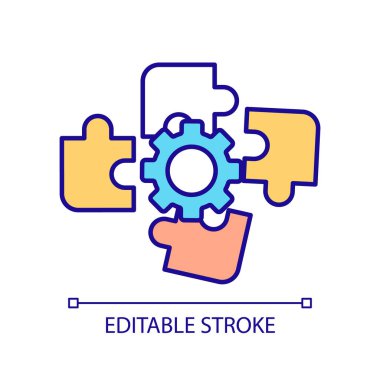 2D basit düzenlenebilir davranışsal müdahale simgesi öğrenme teorilerini temsil ediyor, izole vektör, ince çizgi çizimi.