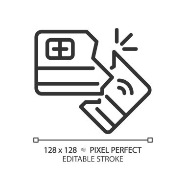 2B piksel mükemmel düzenlenebilir siyah kredi krizi simgesi, izole basit vektör, ince çizgi çizimi ekonomik krizi temsil ediyor.