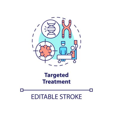 2D editable multicolor targeted treatment icon, simple isolated vector, thin line illustration representing cell therapy. clipart