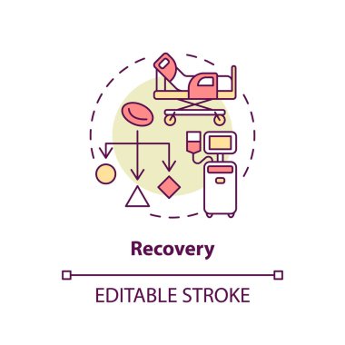 2B düzenlenebilir çoklu renk kurtarma simgesi, basit izole edilmiş vektör, hücre terapisini temsil eden ince çizgi illüstrasyonu.