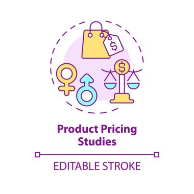 2B düzenlenebilir çoklu renk simgesi, basit izole vektör, pembe vergiyi temsil eden ince çizgi illüstrasyonu.