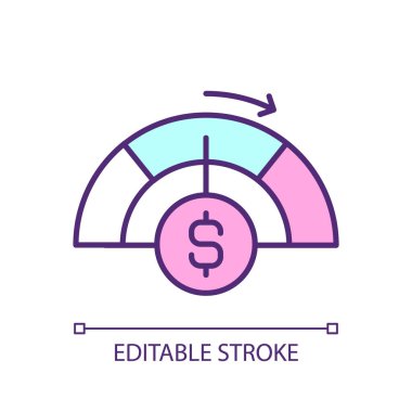 Pembe vergiyi temsil eden 2D basit düzenlenebilir giysi pembe vergi simgesi, izole vektör, ince çizgi illüstrasyon.