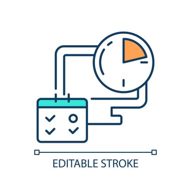 İş yeri eğilimlerini temsil eden 2B düzenlenebilir sessiz çıkış simgesi, izole edilmiş basit vektör, ince doğrusal illüstrasyon.