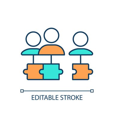 İş yeri eğilimlerini temsil eden 2B düzenlenebilir şok ikonu, izole edilmiş basit vektör, ince doğrusal illüstrasyon.