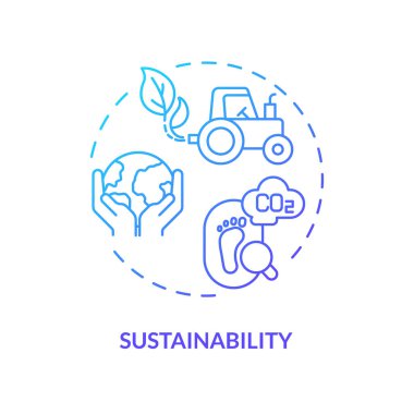 2B eğrilik sürdürülebilirlik simgesi, yaratıcı izole vektör, tarımsal kümeleri temsil eden ince çizgi illüstrasyonu.