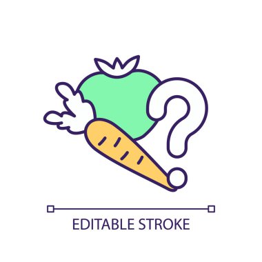 2B düzenlenebilir ürün çeşitliliği, tarım kümelerini temsil eden ikon, izole edilmiş basit vektör, ince doğrusal illüstrasyon.