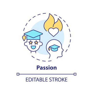 2B düzenlenebilir çok renkli tutku simgesi, basit izole edilmiş vektör, ders dışı aktiviteleri temsil eden ince çizgi illüstrasyonu.