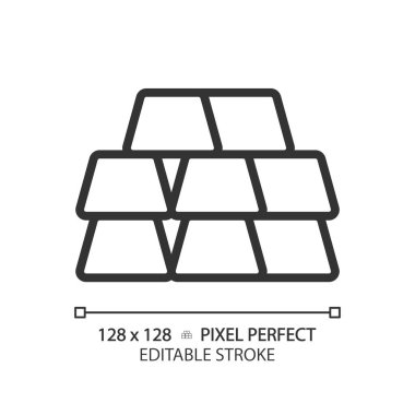 Değerli metal, doğrusal simgeyi yutar. Pahalı, zengin hatıralar. Bankacılık değer değişimi. Ekonomi yatırım tuğlaları. İnce çizgili çizim. Contour sembolü. Vektör çizimi. Düzenlenebilir vuruş