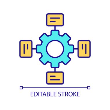 RGB renk simgesini yöneten çalışma akışı. Kano takım çalışması modeli. Görev yönetimi tekniği. Müşteri hizmetleri. İzole vektör çizimi. Basit bir çizgi çizimi. Düzenlenebilir vuruş